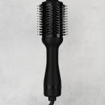 Rotating thermal hair brush for drying and straightening hair