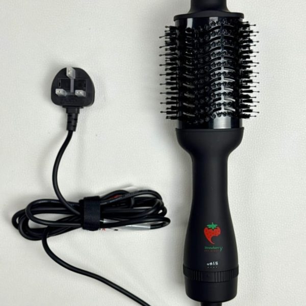 Rotating thermal hair brush for drying and straightening hair