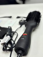 Rotating thermal hair brush for drying and straightening hair