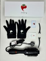 Rotating thermal hair brush for drying and straightening hair