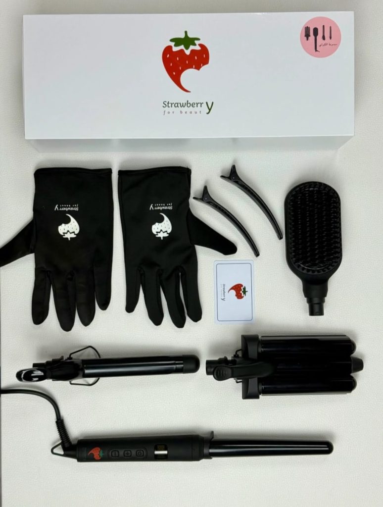 Ceramic and Fair hair curling iron set 2 in 1 مجموعة مكواة تجعيد الشعر سيراميك و فير
