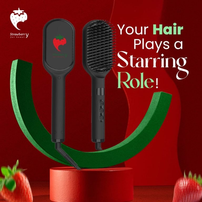 The Infrared and Negative-Ion Hair Brush from Strawberry for Beauty