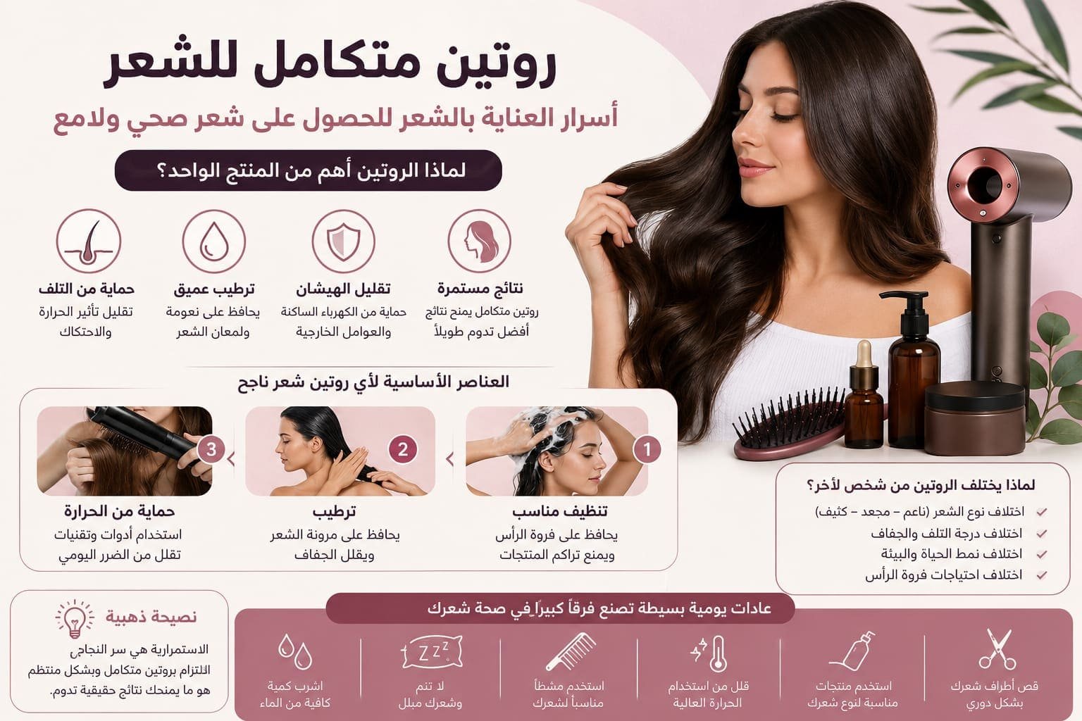 لماذا أصبح كثير من الناس يبحثون عن “روتين متكامل للشعر” بدل استخدام منتج واحد فقط؟